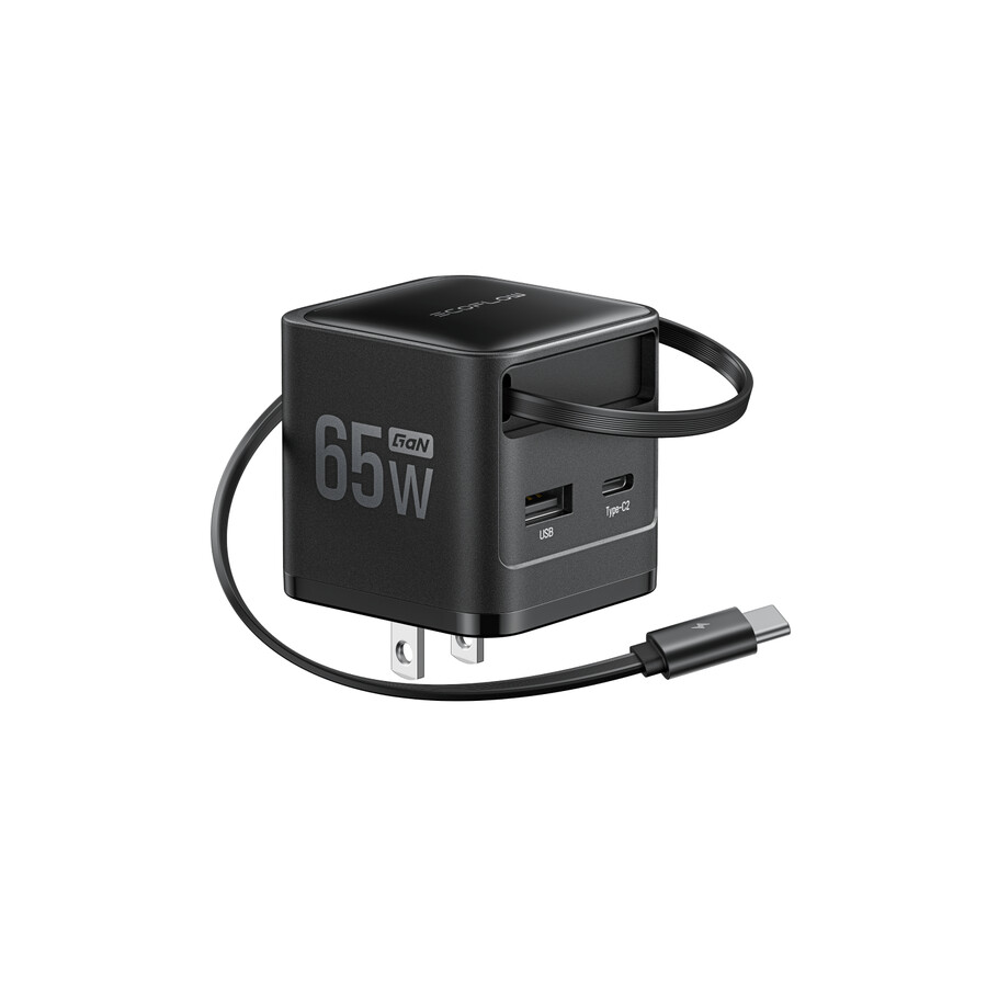 ecoflow rapid charger 65w retractable cable gan